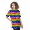 Rainbow LGBT Paisley Bandana Print Women's Short Sleeve Shirts-grizzshop