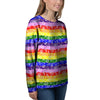 Rainbow LGBT Paisley Bandana Print Women's Sweatshirt-grizzshop