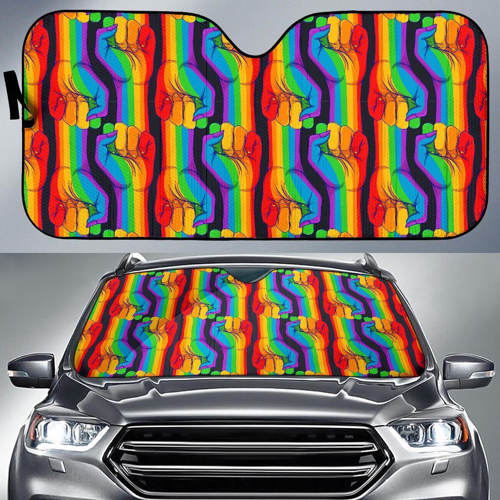 Rainbow Lgbt Patterm Print Car Sun Shade-grizzshop