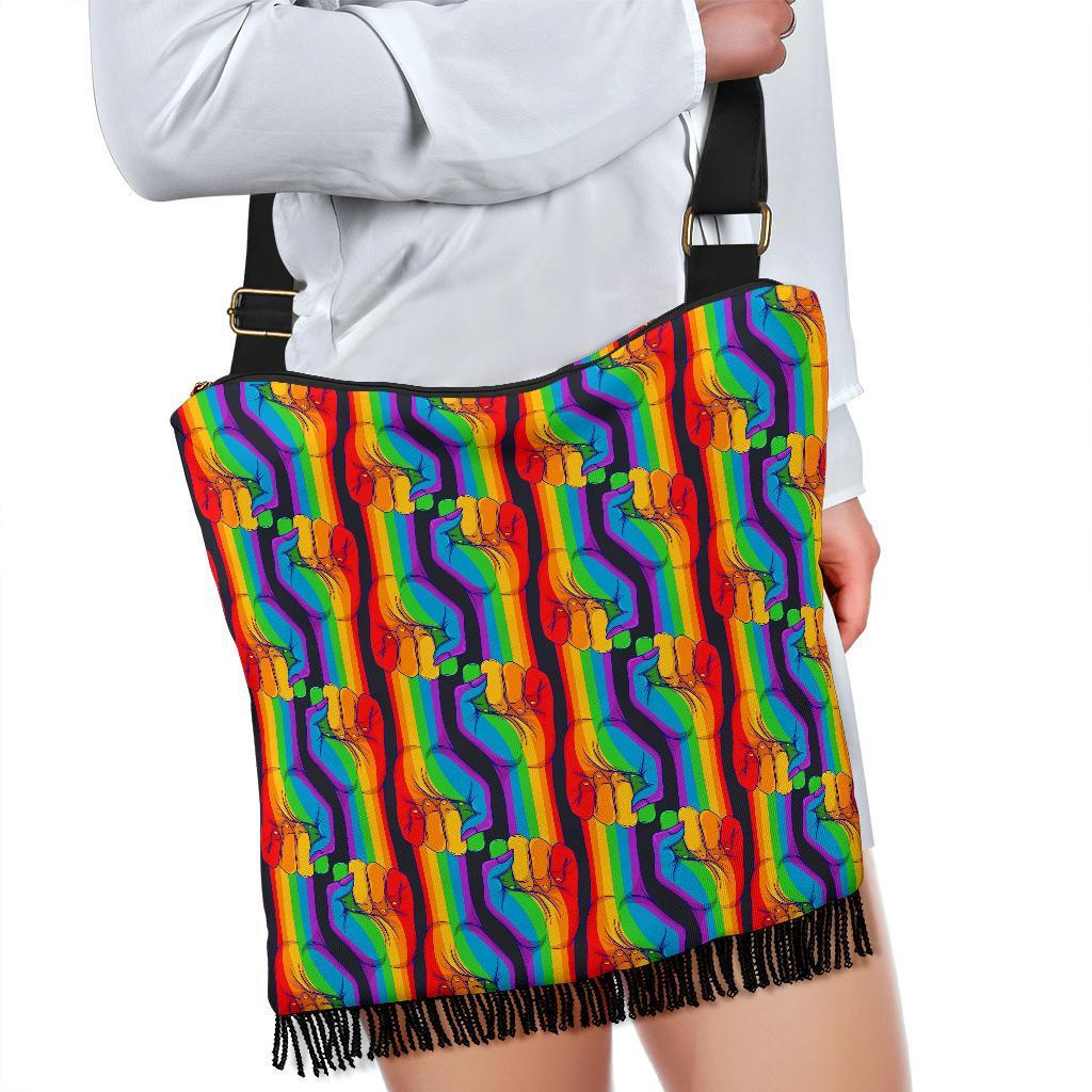 Rainbow Lgbt Patterm Print Crossbody Bags-grizzshop