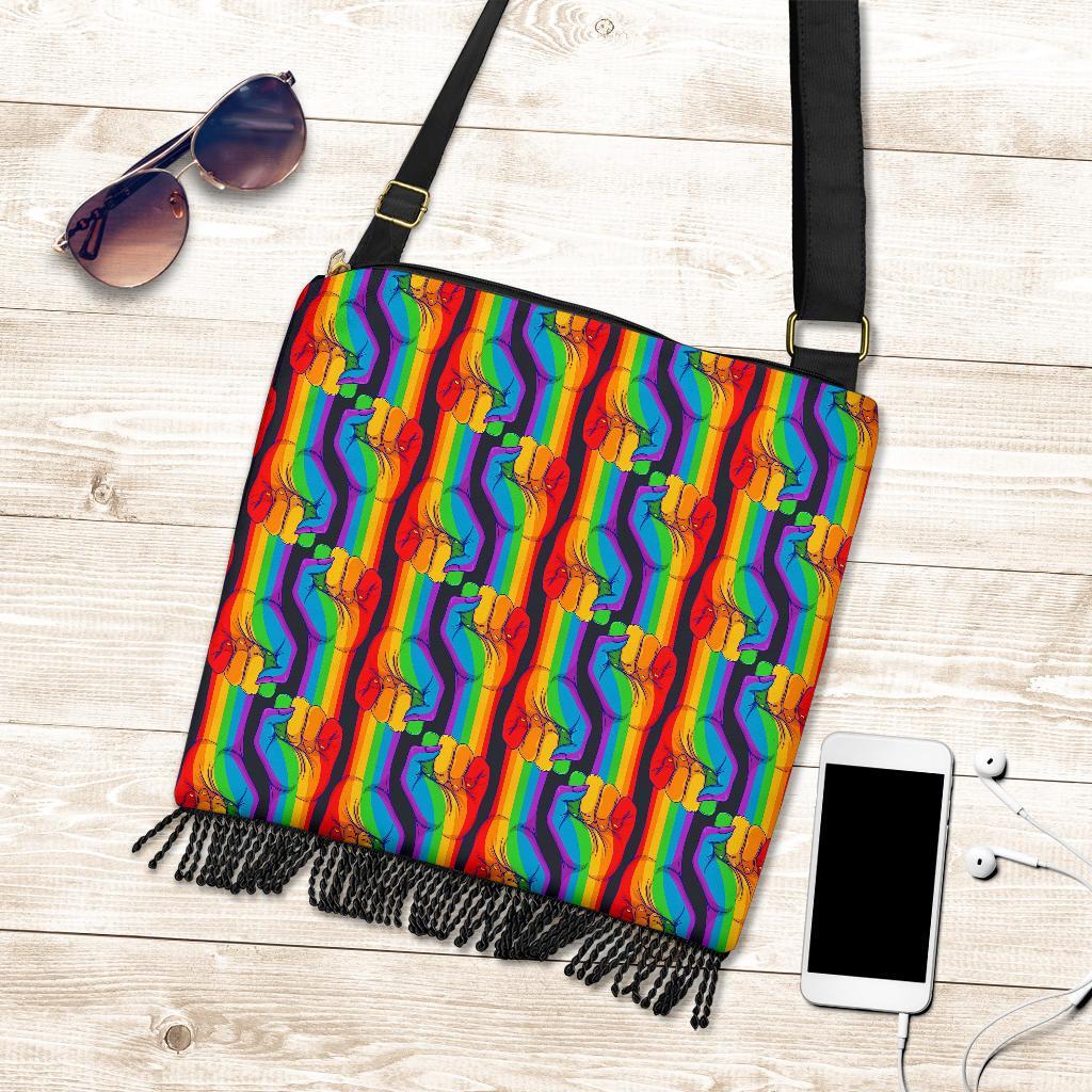 Rainbow Lgbt Patterm Print Crossbody Bags-grizzshop