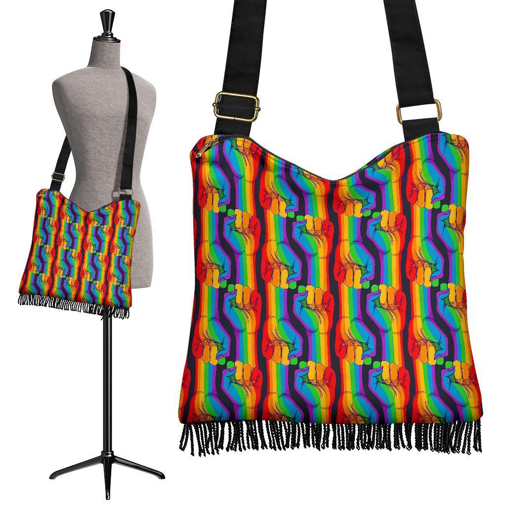 Rainbow Lgbt Patterm Print Crossbody Bags-grizzshop