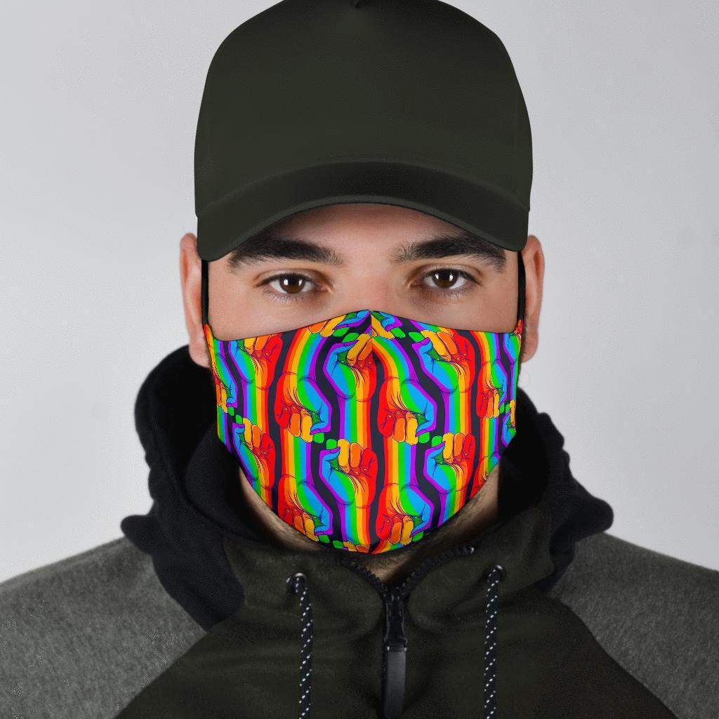 Rainbow Lgbt Patterm Print Face Mask-grizzshop