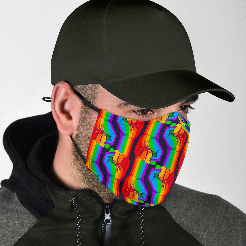 Rainbow Lgbt Patterm Print Face Mask-grizzshop