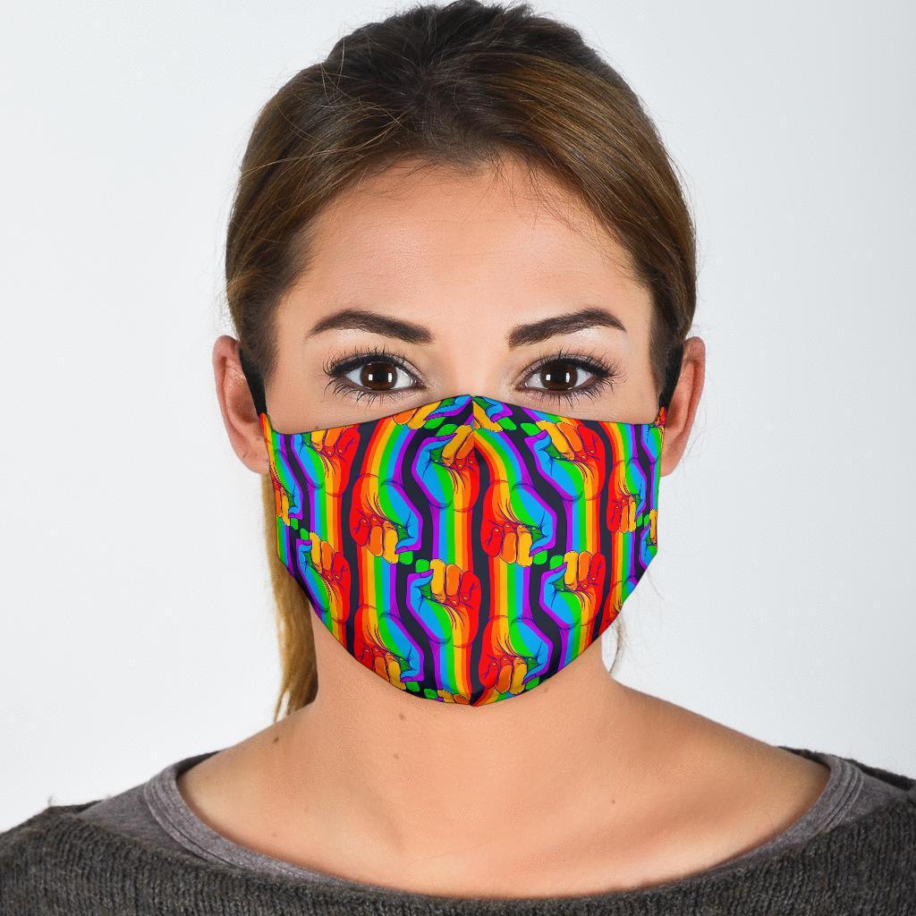 Rainbow Lgbt Patterm Print Face Mask-grizzshop