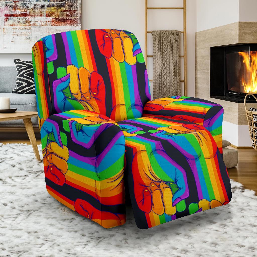 Rainbow Lgbt Patterm Print Recliner Cover-grizzshop