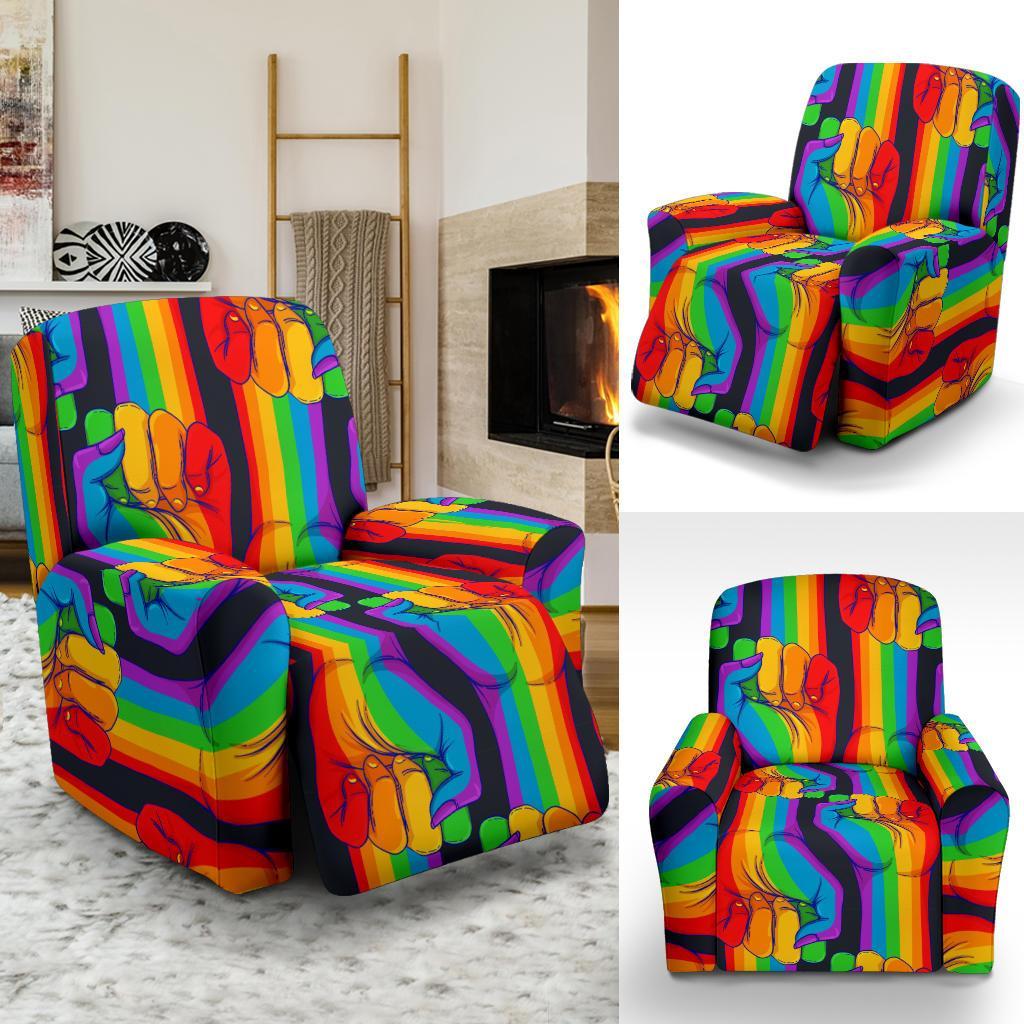 Rainbow Lgbt Patterm Print Recliner Cover-grizzshop