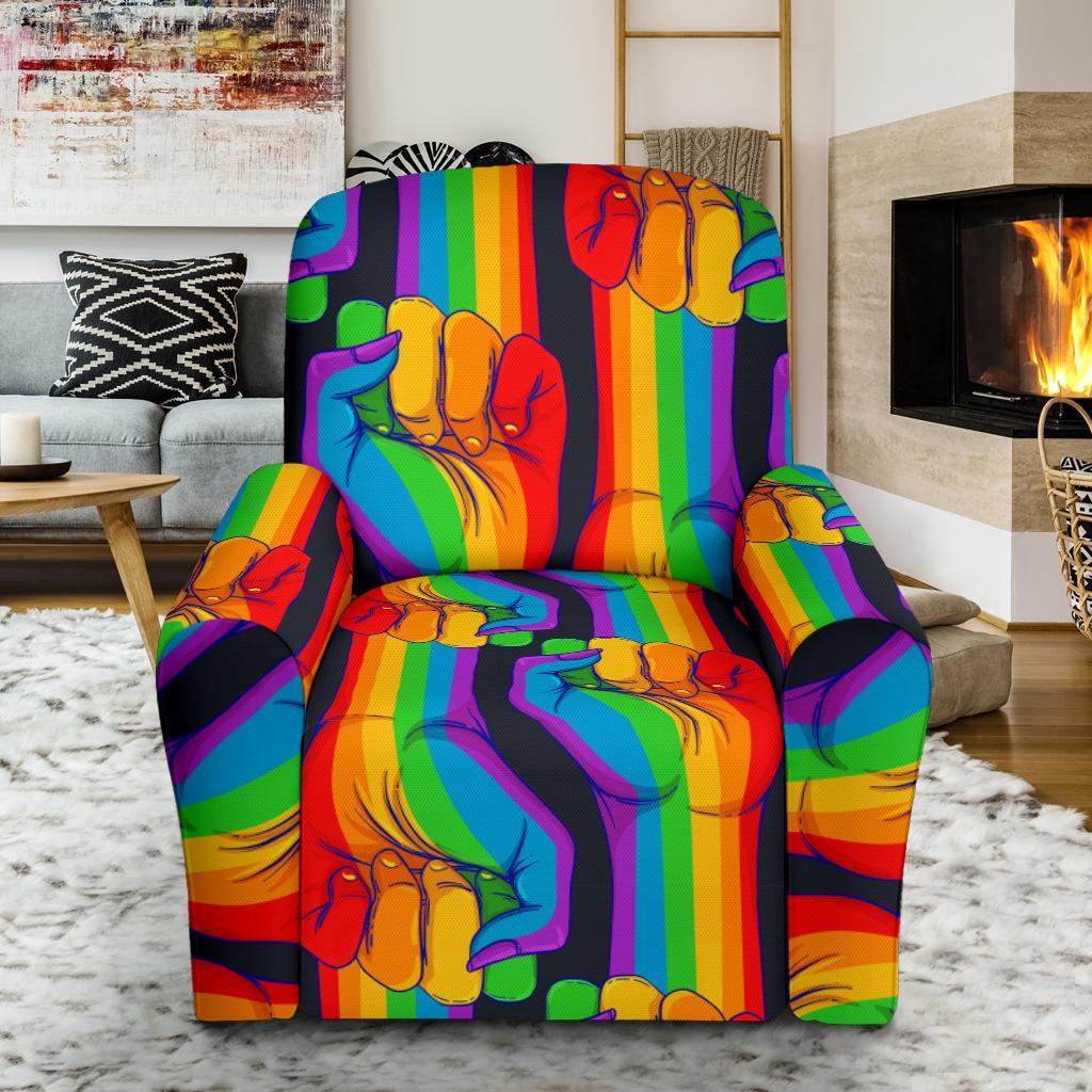 Rainbow Lgbt Patterm Print Recliner Cover-grizzshop