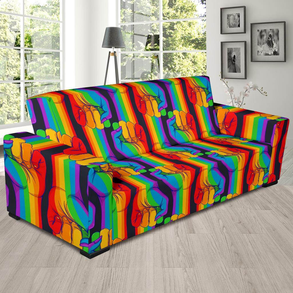 Rainbow Lgbt Patterm Print Sofa Covers-grizzshop