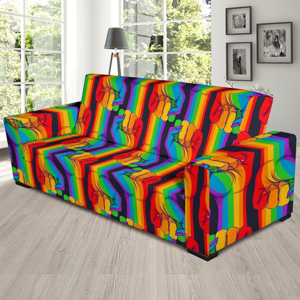 Rainbow Lgbt Patterm Print Sofa Covers-grizzshop