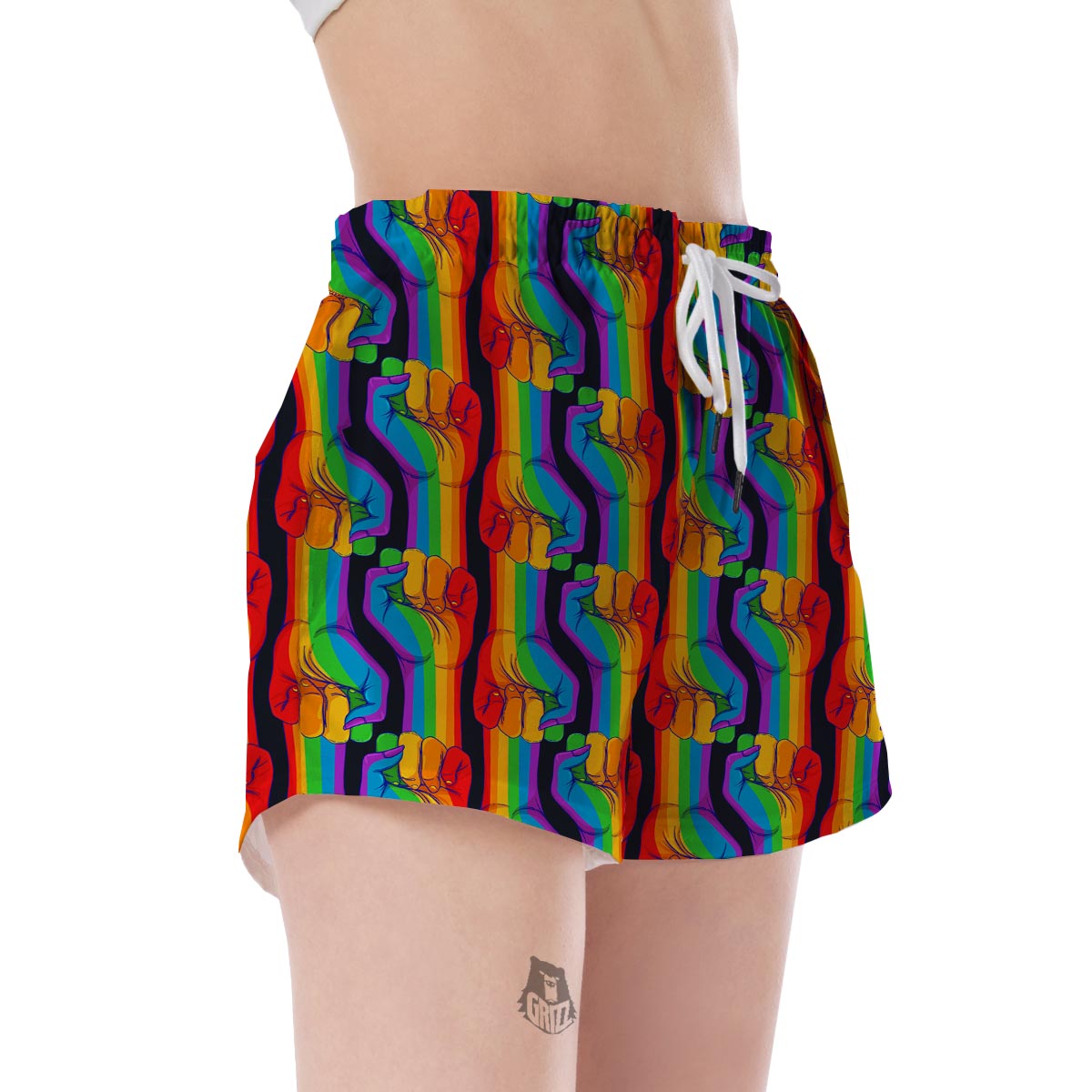 Rainbow Lgbt Patterm Print Women's Shorts-grizzshop
