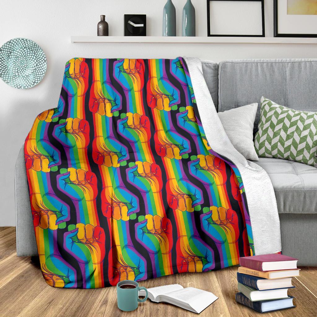 Rainbow Lgbt Pride Pattern Print Blanket-grizzshop