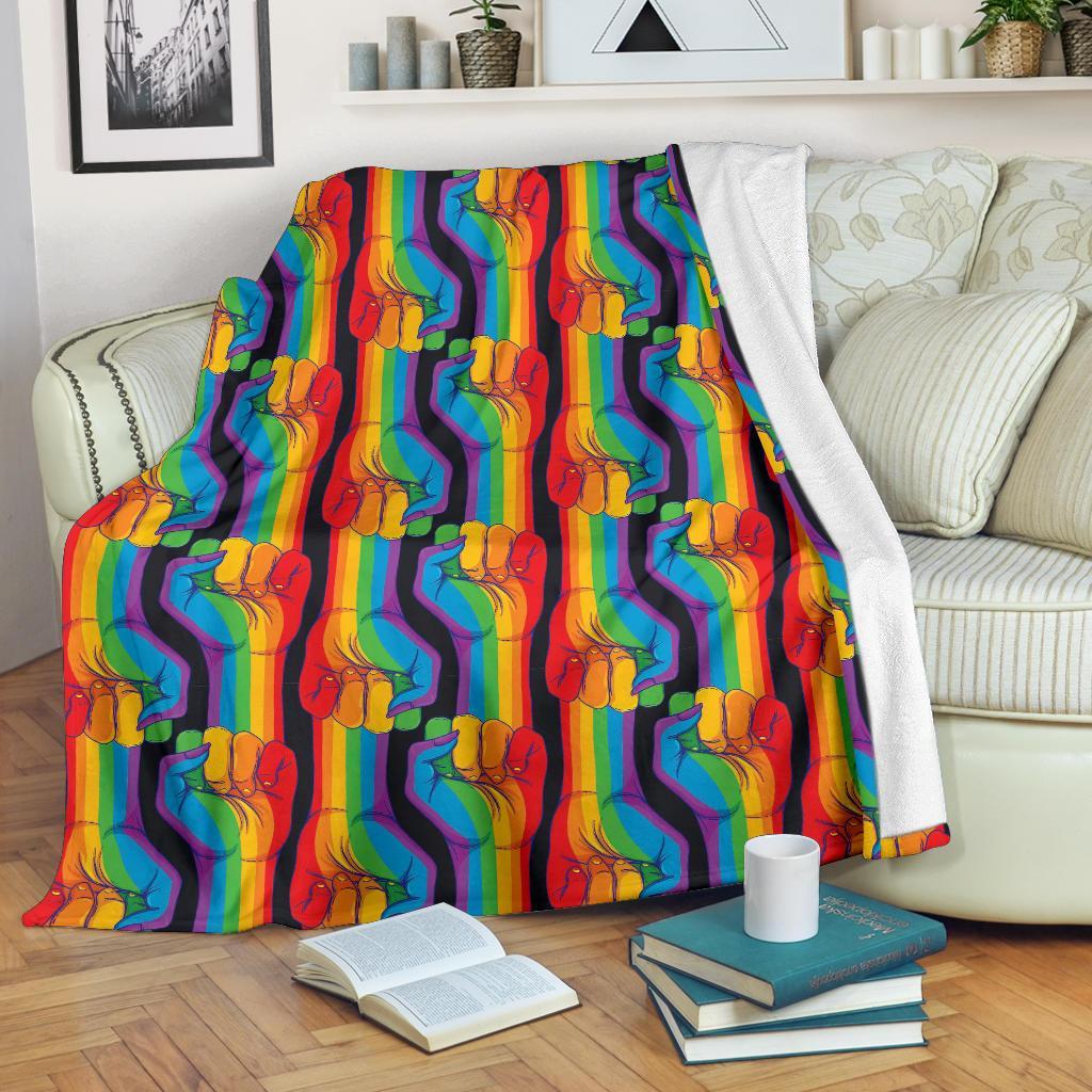 Rainbow Lgbt Pride Pattern Print Blanket-grizzshop