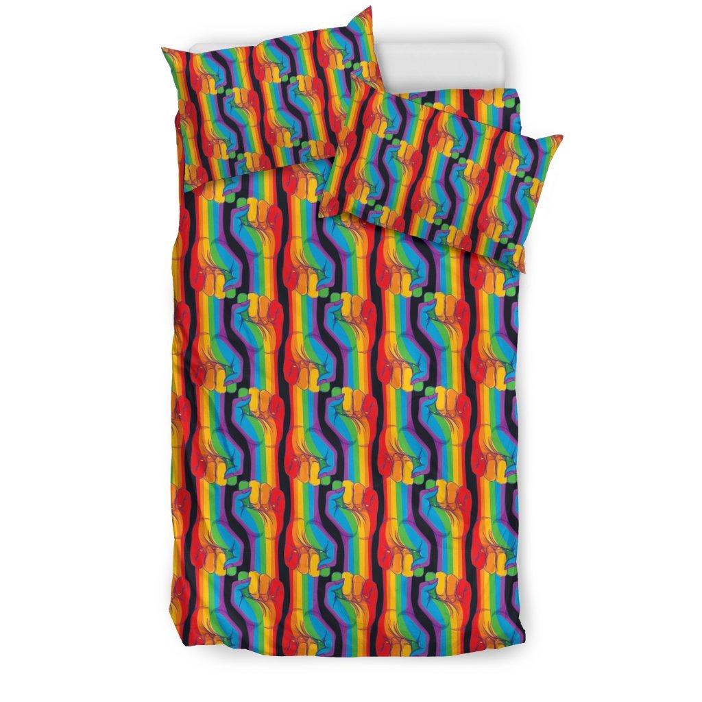 Rainbow Lgbt Pride Pattern Print Duvet Cover Bedding Set-grizzshop