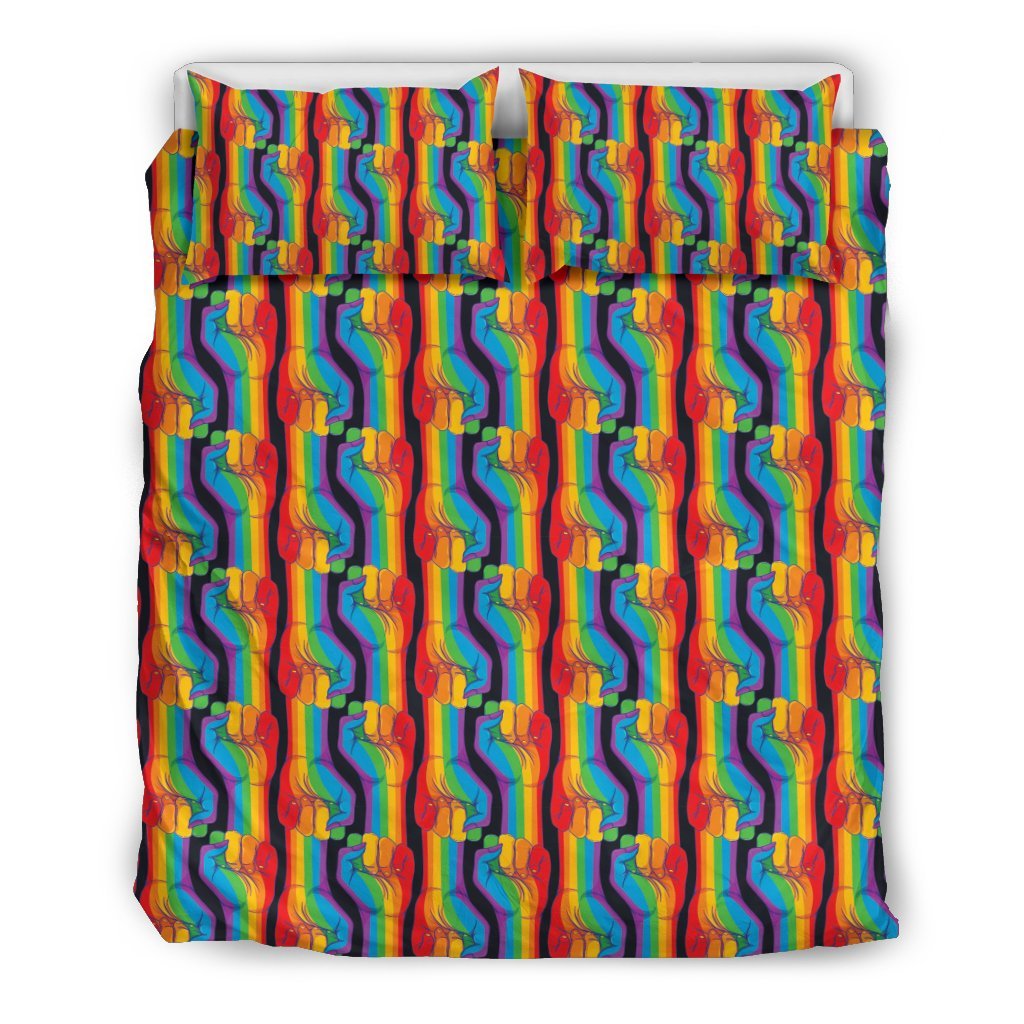 Rainbow Lgbt Pride Pattern Print Duvet Cover Bedding Set-grizzshop