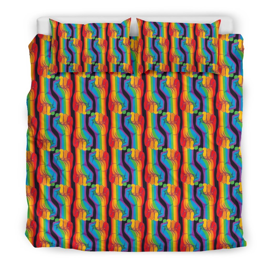 Rainbow Lgbt Pride Pattern Print Duvet Cover Bedding Set-grizzshop