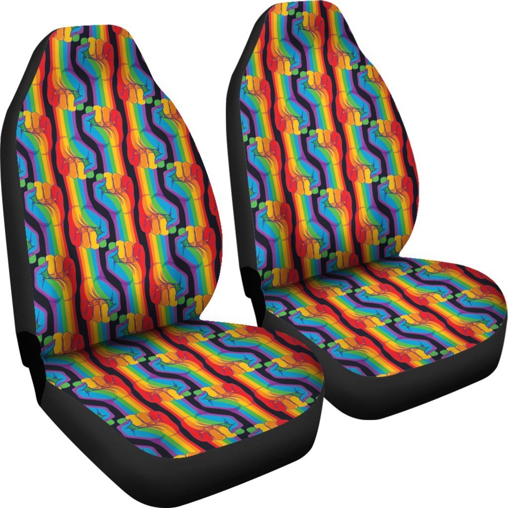 Rainbow Lgbt Pride Pattern Print Universal Fit Car Seat Cover-grizzshop
