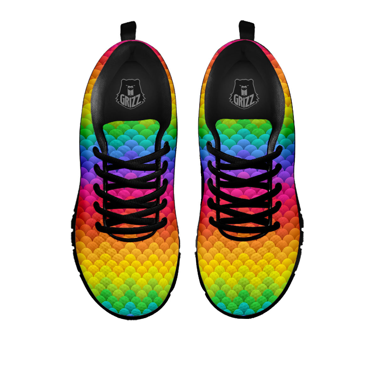 Rainbow Light Blobs Print Pattern Black Sneaker-grizzshop