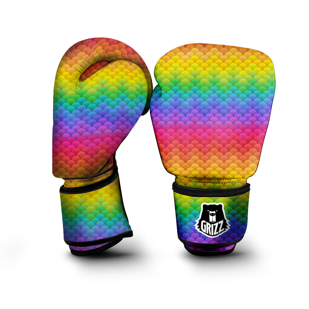 Rainbow Light Blobs Print Pattern Boxing Gloves-grizzshop