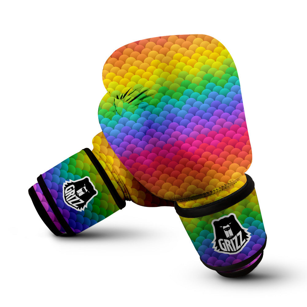 Rainbow Light Blobs Print Pattern Boxing Gloves-grizzshop