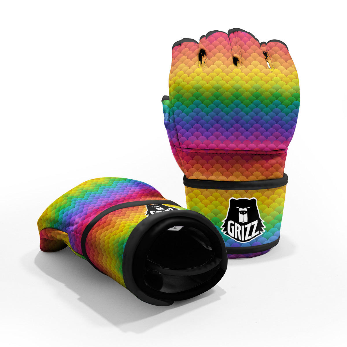 Rainbow Light Blobs Print Pattern MMA Gloves-grizzshop
