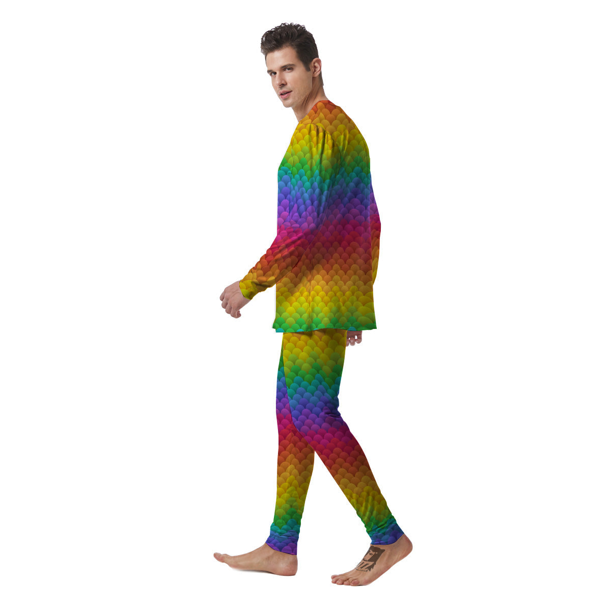 Rainbow Light Blobs Print Pattern Men's Pajamas-grizzshop