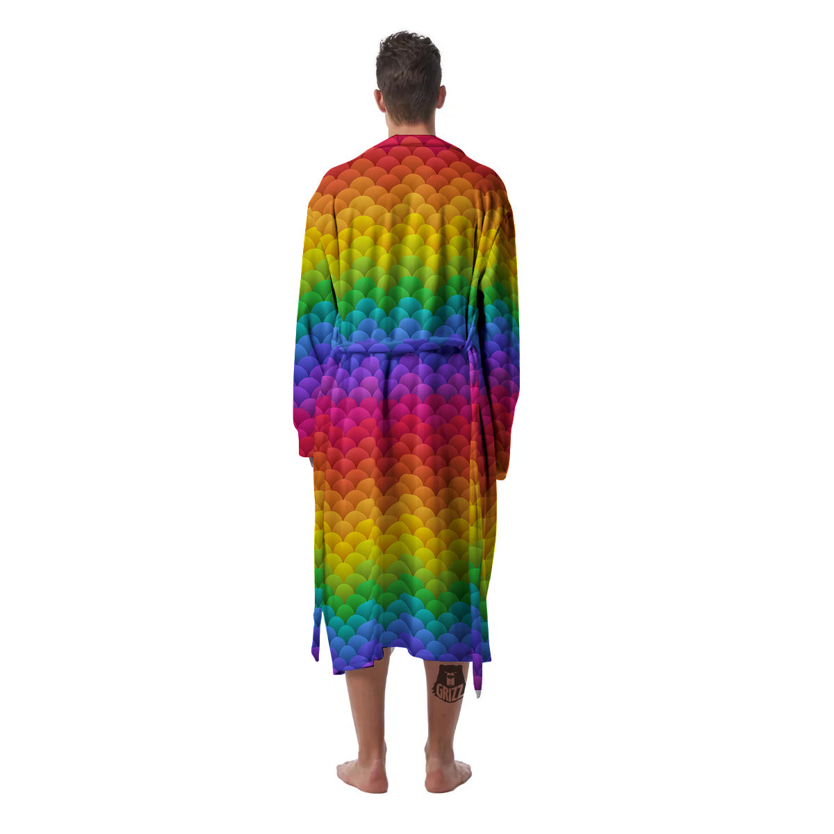 Rainbow Light Blobs Print Pattern Men's Robe-grizzshop