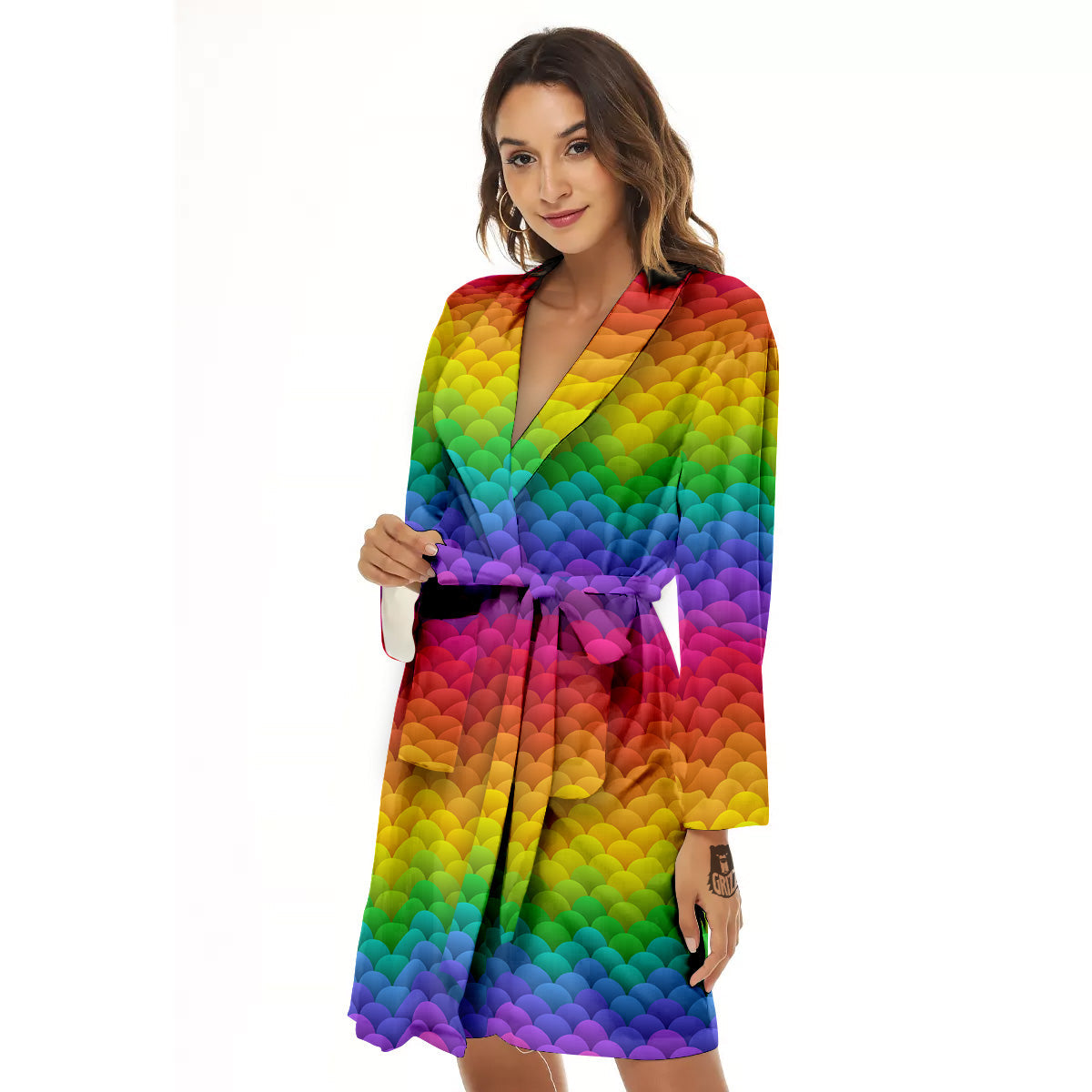 Rainbow Light Blobs Print Pattern Women's Robe-grizzshop