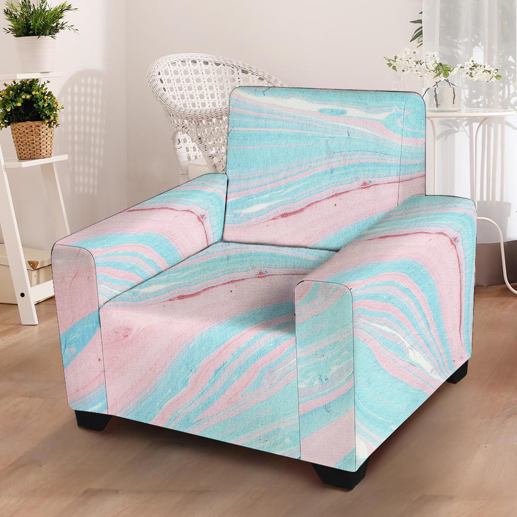 Rainbow Marble Armchair Cover-grizzshop