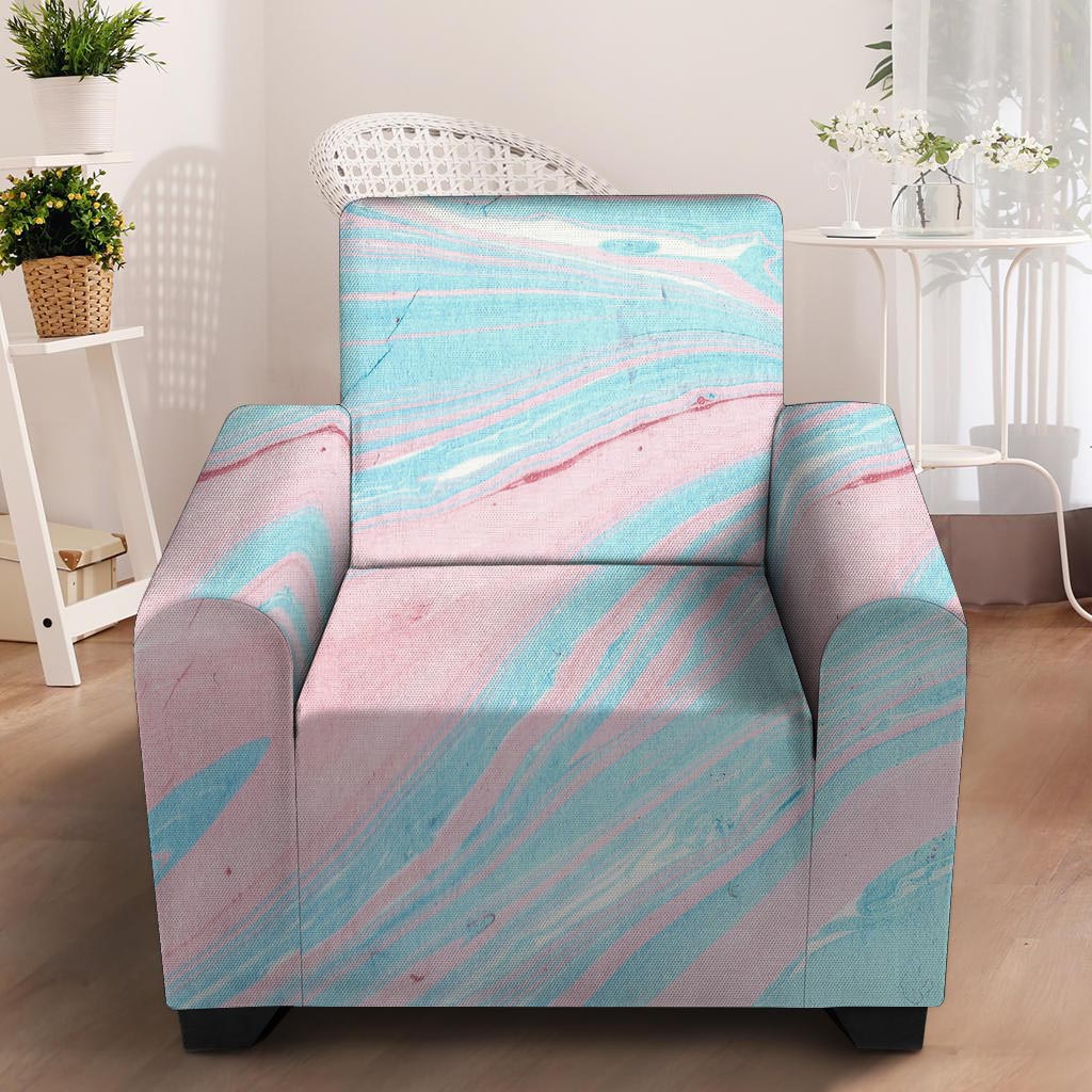 Rainbow Marble Armchair Cover-grizzshop