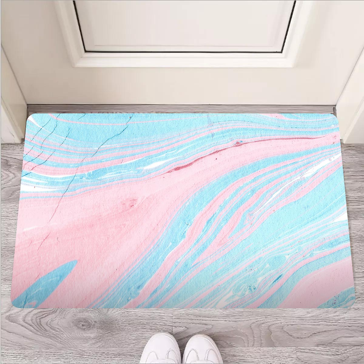 Rainbow Marble Door Mat-grizzshop