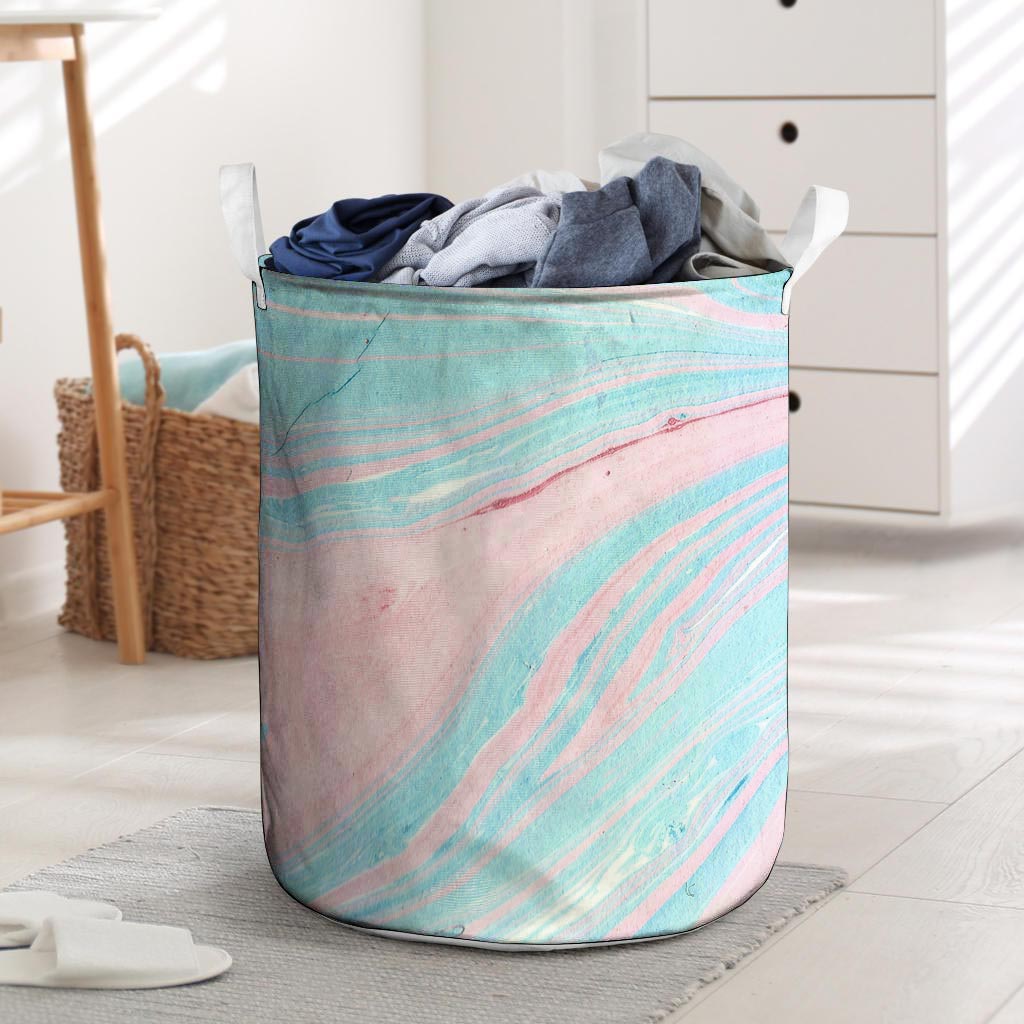 Rainbow Marble Laundry Basket-grizzshop
