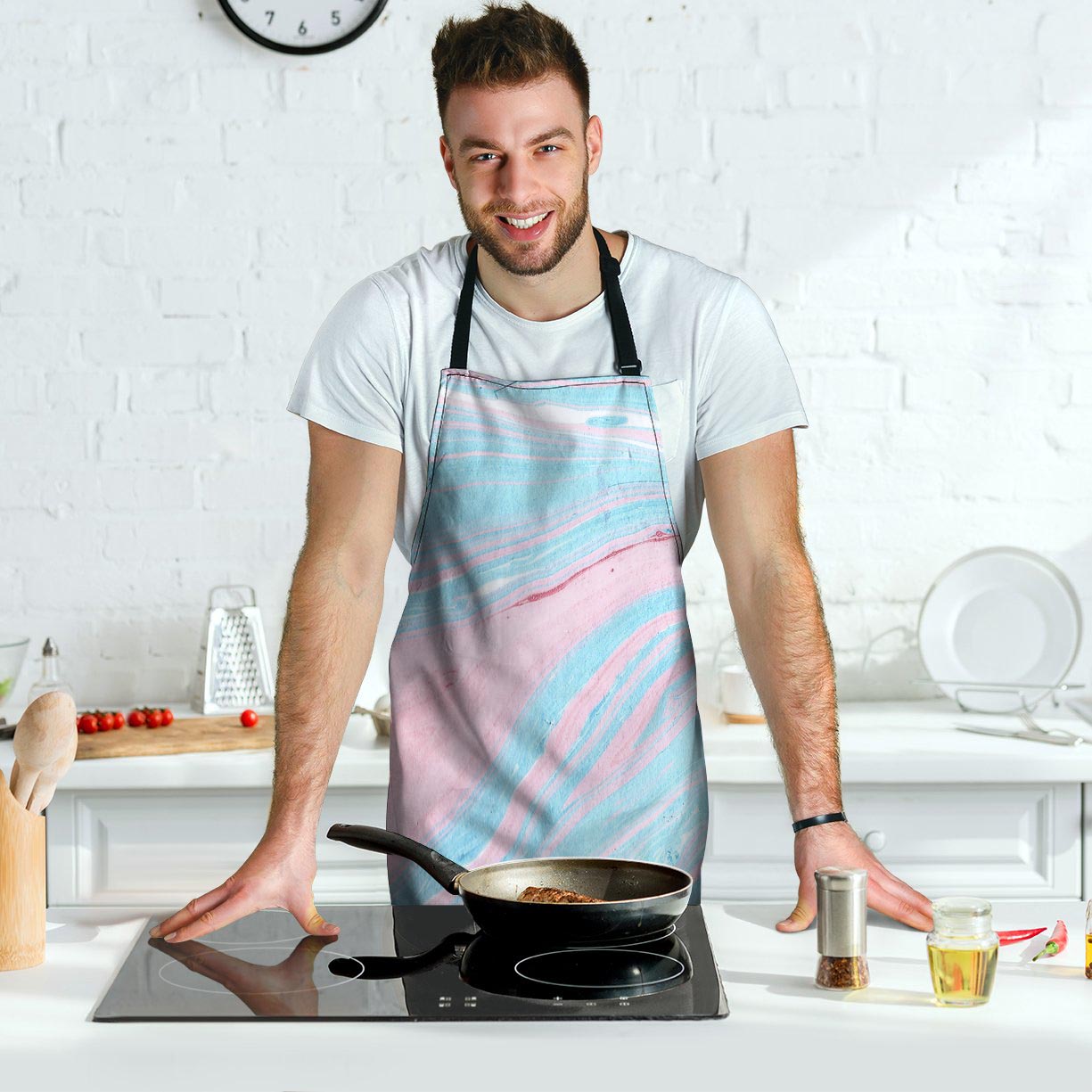 Rainbow Marble Men's Apron-grizzshop