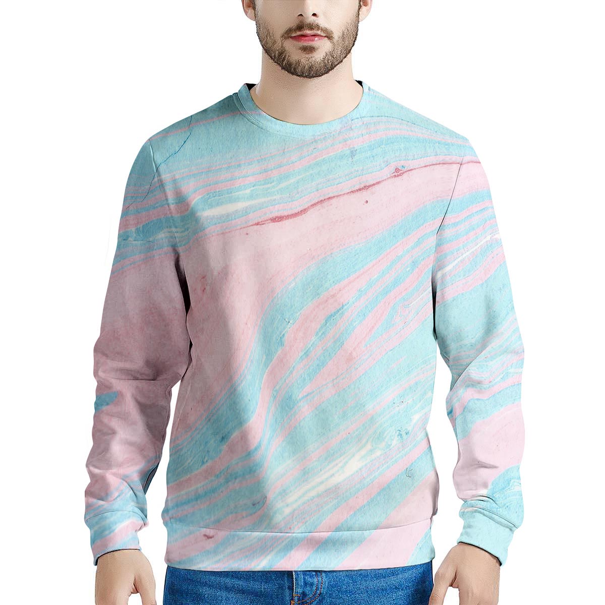 Rainbow Marble Men's Sweatshirt-grizzshop