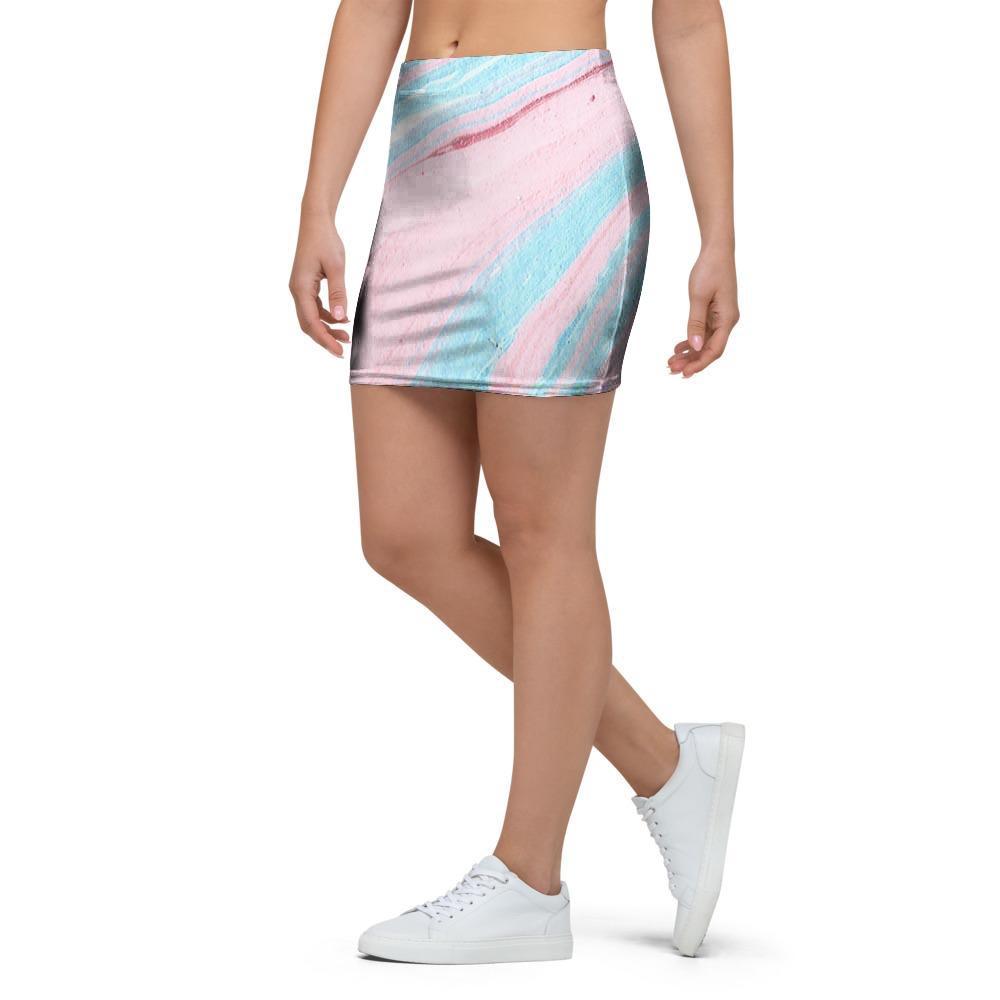 Rainbow Marble Mini Skirt-grizzshop