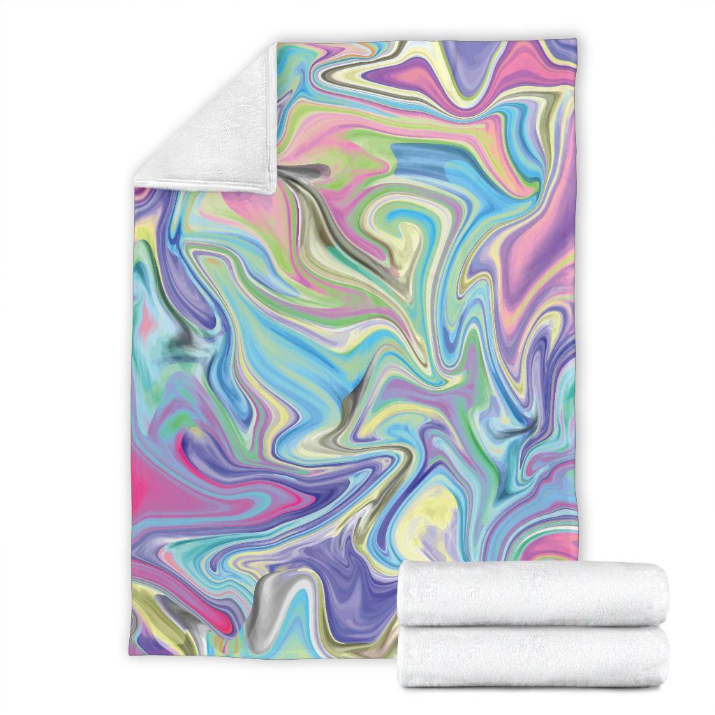 Rainbow Marble Pattern Print Blanket-grizzshop