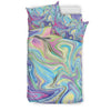 Rainbow Marble Pattern Print Duvet Cover Bedding Set-grizzshop