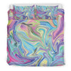 Rainbow Marble Pattern Print Duvet Cover Bedding Set-grizzshop