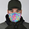 Rainbow Marble Pattern Print Face Mask-grizzshop