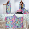 Rainbow Marble Pattern Print Hooded Blanket-grizzshop