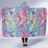 Rainbow Marble Pattern Print Hooded Blanket-grizzshop