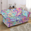 Rainbow Marble Pattern Print Loveseat Cover-grizzshop