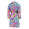 Rainbow Marble Pattern Print Men Long Robe-grizzshop