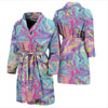 Rainbow Marble Pattern Print Men Long Robe-grizzshop