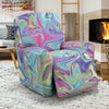 Rainbow Marble Pattern Print Recliner Cover-grizzshop