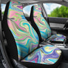 Rainbow Marble Pattern Print Universal Fit Car Seat Cover-grizzshop