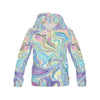 Rainbow Marble Pattern Print Women Pullover Hoodie-grizzshop