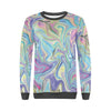 Rainbow Marble Pattern Print Women's Sweatshirt-grizzshop