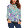 Rainbow Marble Pattern Print Women's Sweatshirt-grizzshop