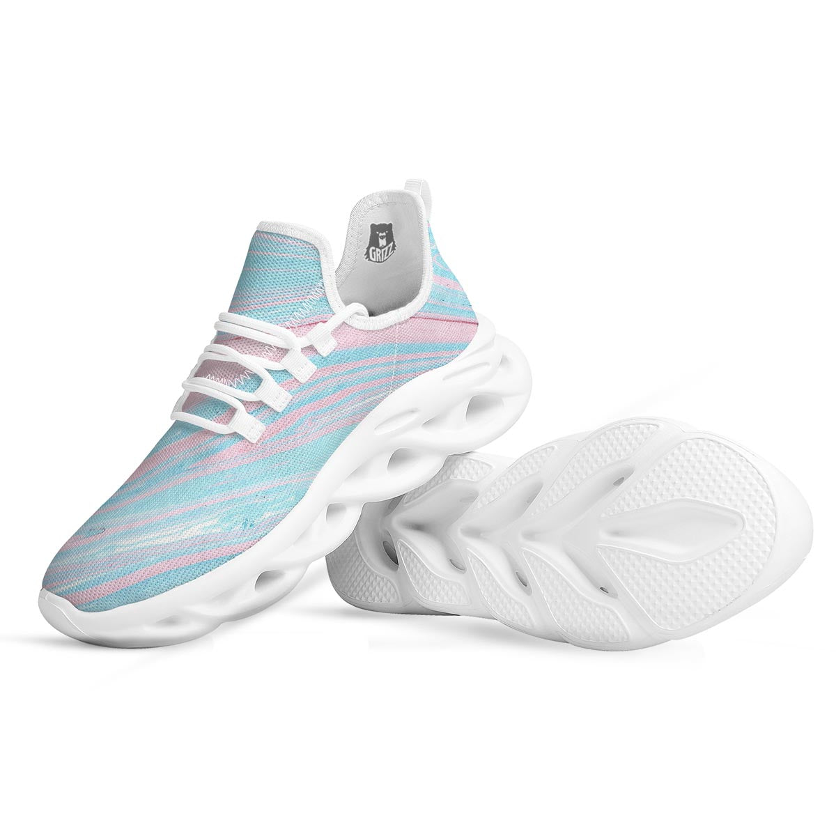 Rainbow Marble White Running Shoes-grizzshop